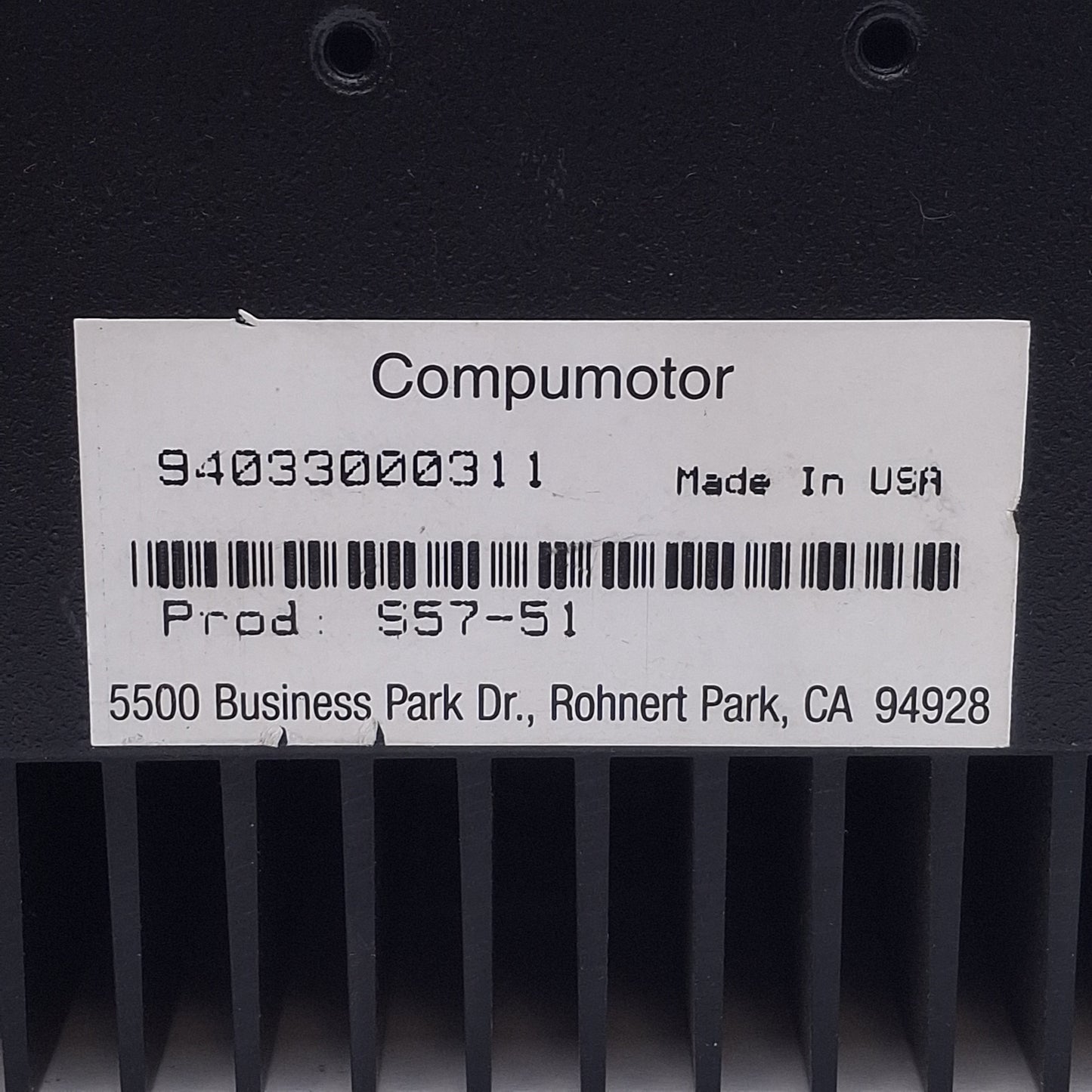 Used Parker S57-51 Compumotor Stepper Motor Drive 1-Axis 2-Phase Hybrid, 95-132VAC