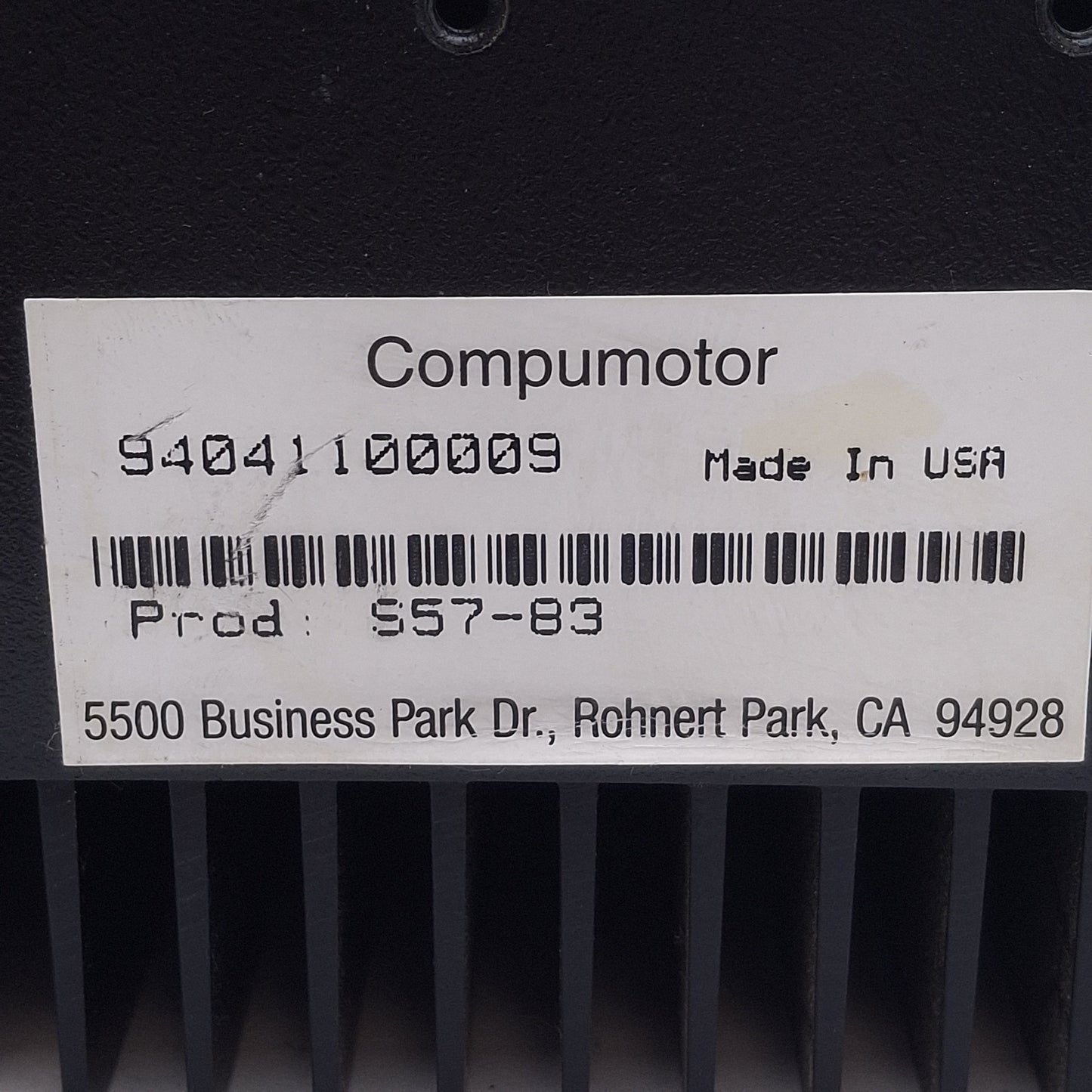 Used Parker S57-83 Compumotor Stepper Motor Drive 1-Axis 2-Phase Hybrid, 95-132VAC