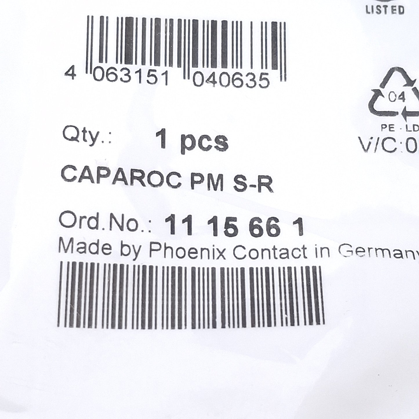 New Phoenix Contact CAPAROC PM S-R Feed-In Module, 7-30VDC In, 20mA 30VDC Out