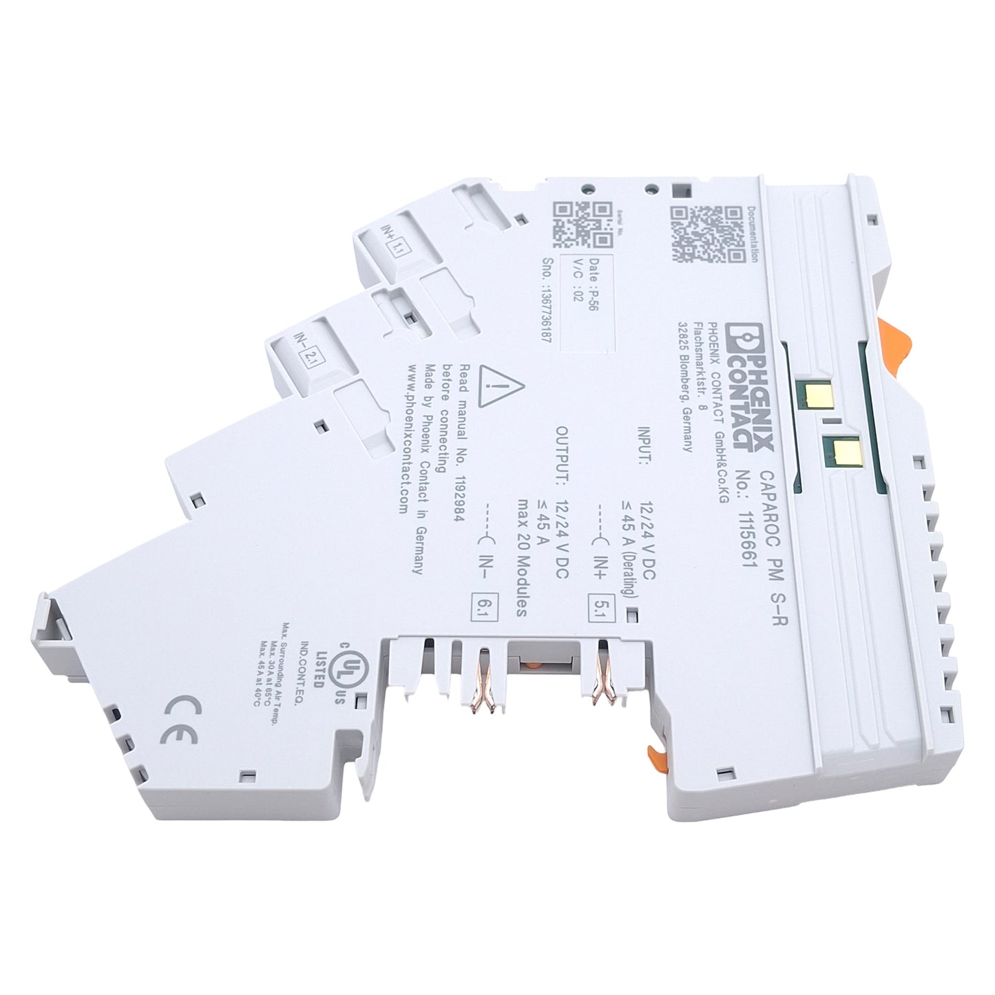 New Phoenix Contact CAPAROC PM S-R Feed-In Module, 7-30VDC In, 20mA 30VDC Out