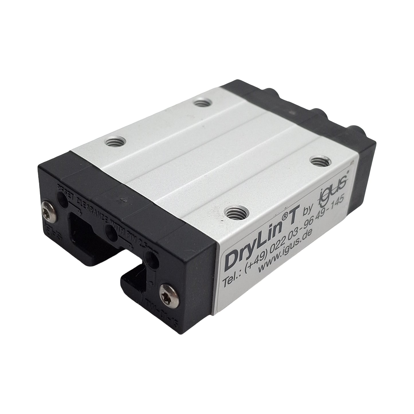 Used Igus TW-01-15 DryLin T Linear Guide Carriage, 74mm L x 47mm W x 24mm H, M5