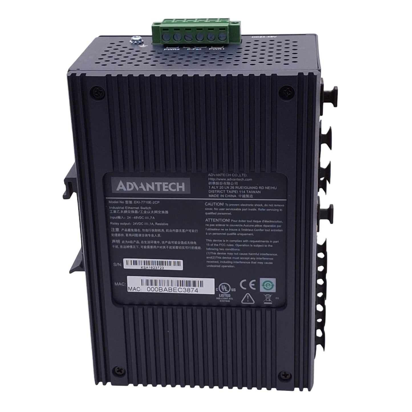 New – Open box Advantech EKI-7710E-2CP Managed Ethernet Switch, 10-Port RJ45, PoE, 24-48VDC