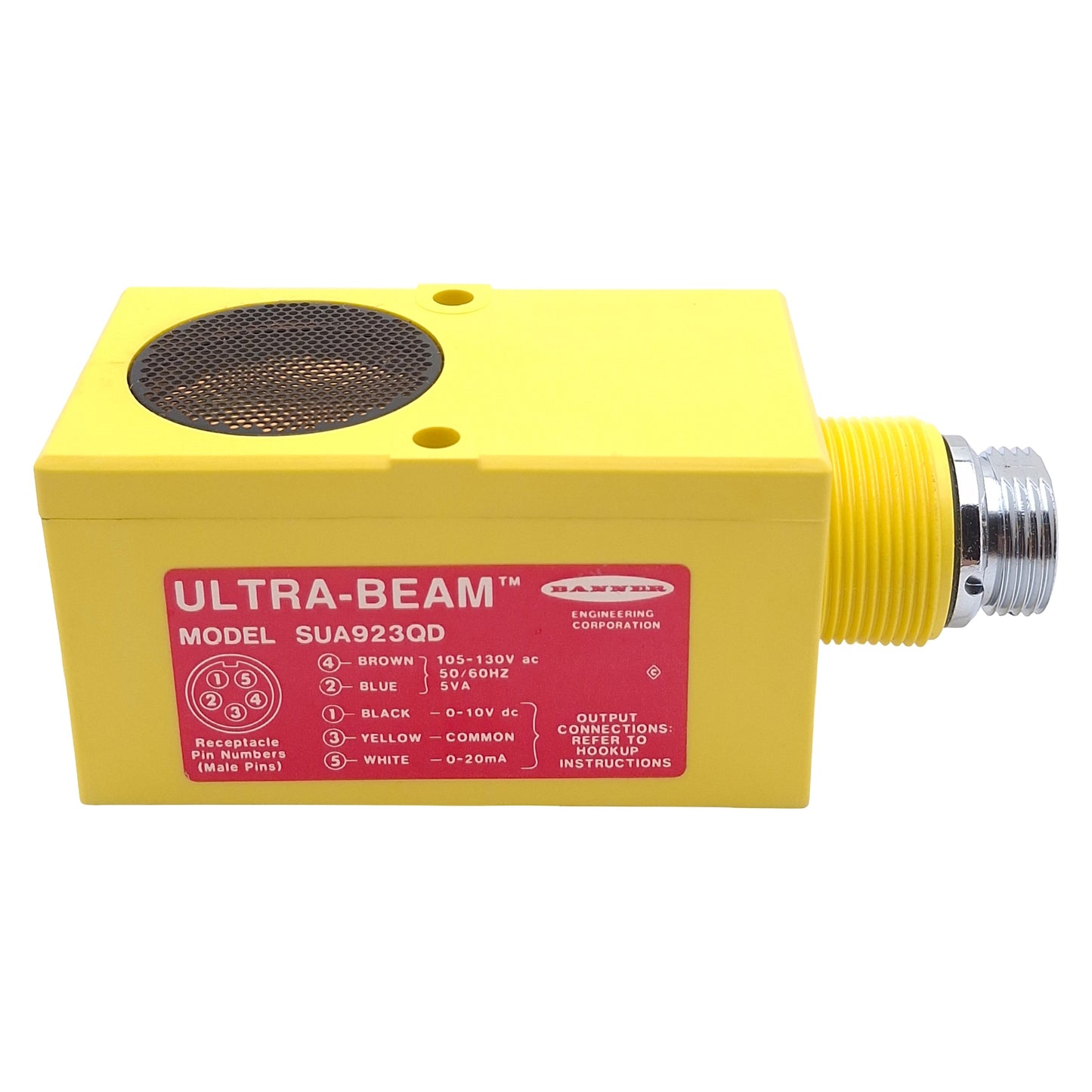 New Banner SUA923QD ULTRA-BEAM Proximity Sensor, 500mm-6m Range, 105-130VAC, 5-P M12