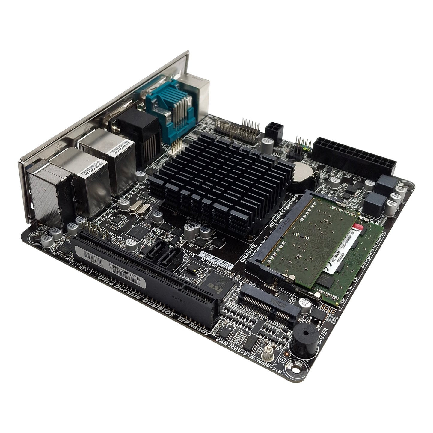 Used GIGABYTE GA-J1900N-D3V Motherboard & CPU Intel Celeron J1900 4GB DDR3 RAM PCI