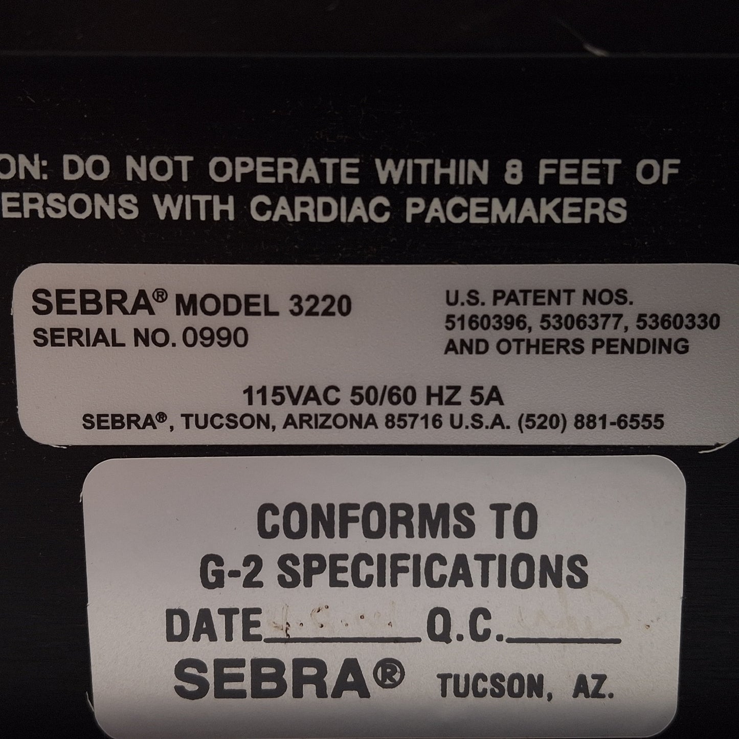 Used Sebra/Vante 3220 PIRF RF Generator For Cath Forming System, 40.68MHz, 90-150W