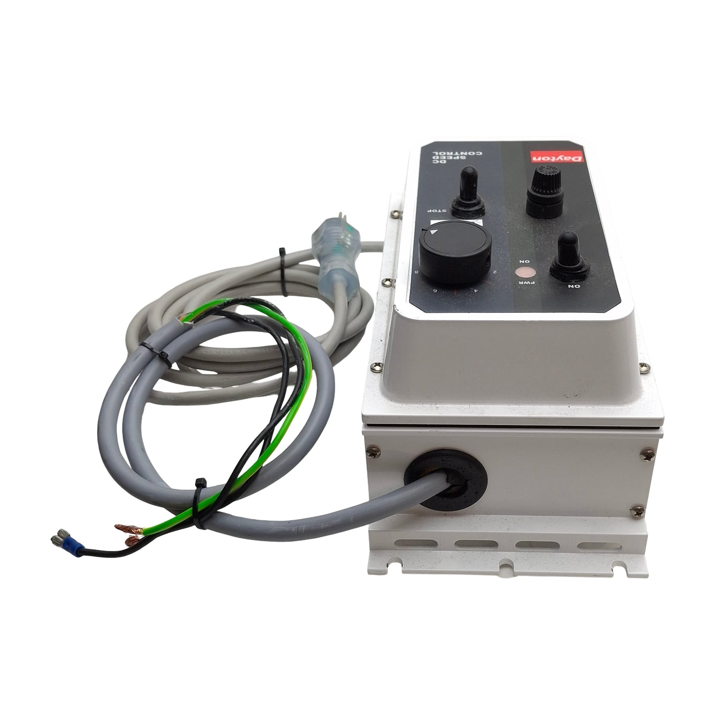 Used Dayton 1F794 Enclosed DC Speed Control 120/240VAC Supply, 0-90/180VDC 10A Output