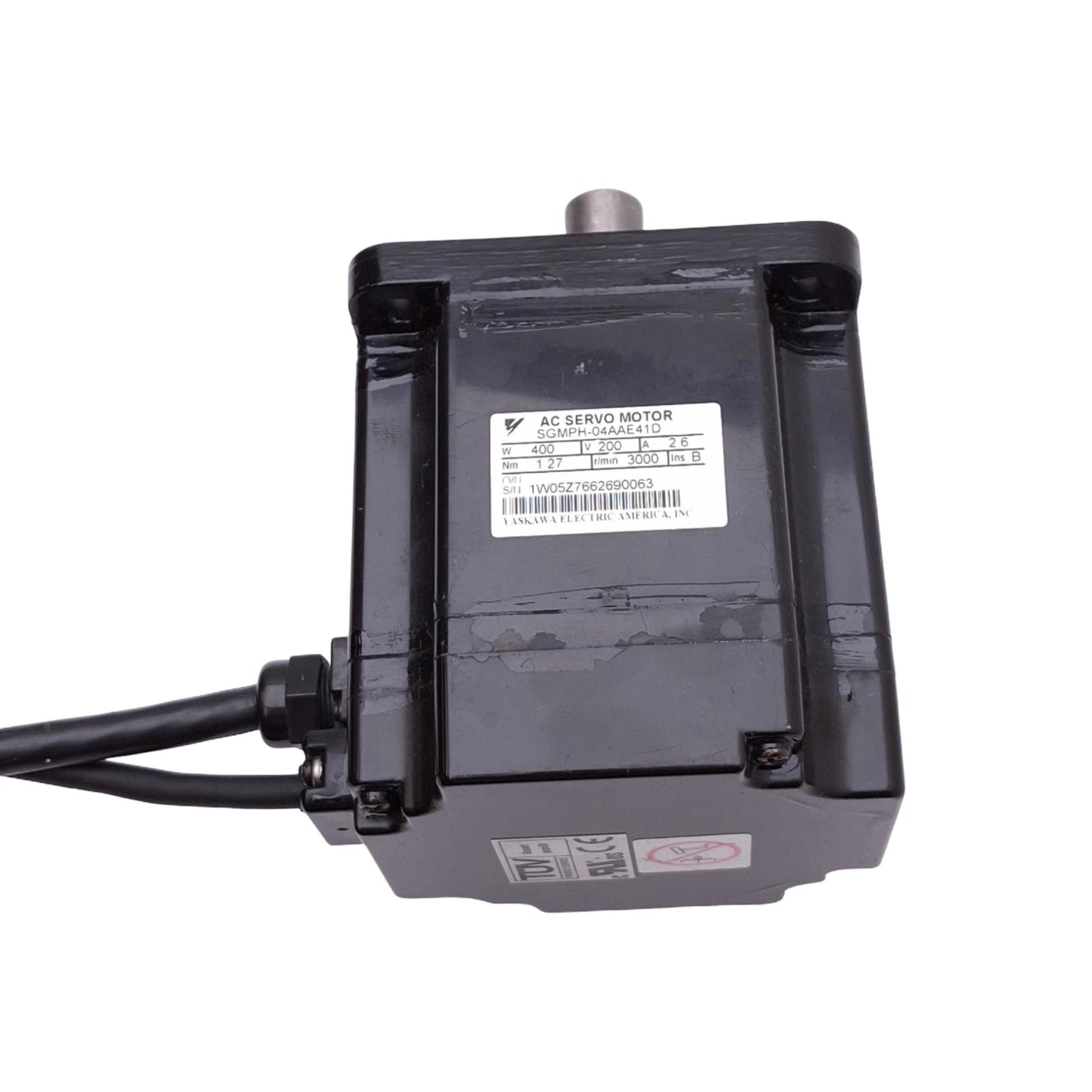 Used Yaskawa SGMPH-04AAE41D Sigma-2 Servo Motor, 200VAC 2.6A, 1.27Nm 3000rpm 400W Max