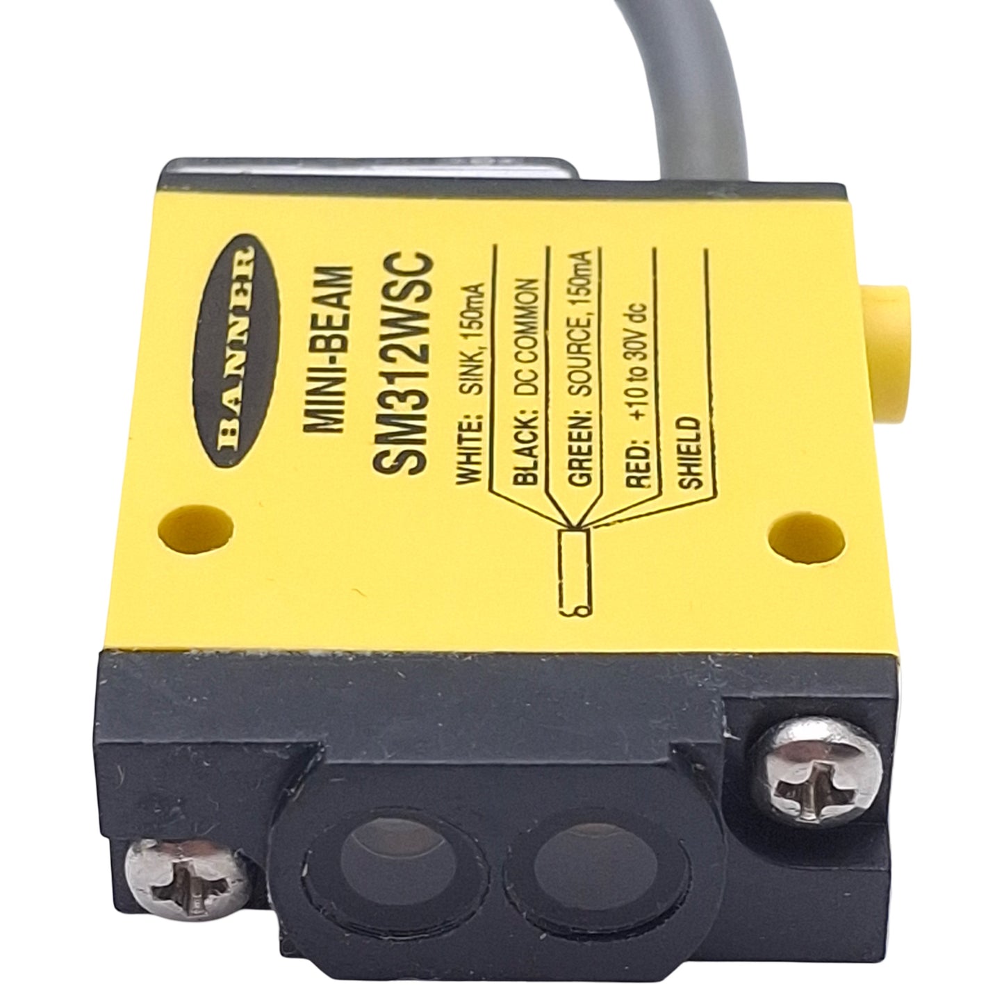 New Banner SM312WSC Photoelectric Sensor, NPN/PNP, 130mm Range, 10-30VDC, 4-Wire, 2m