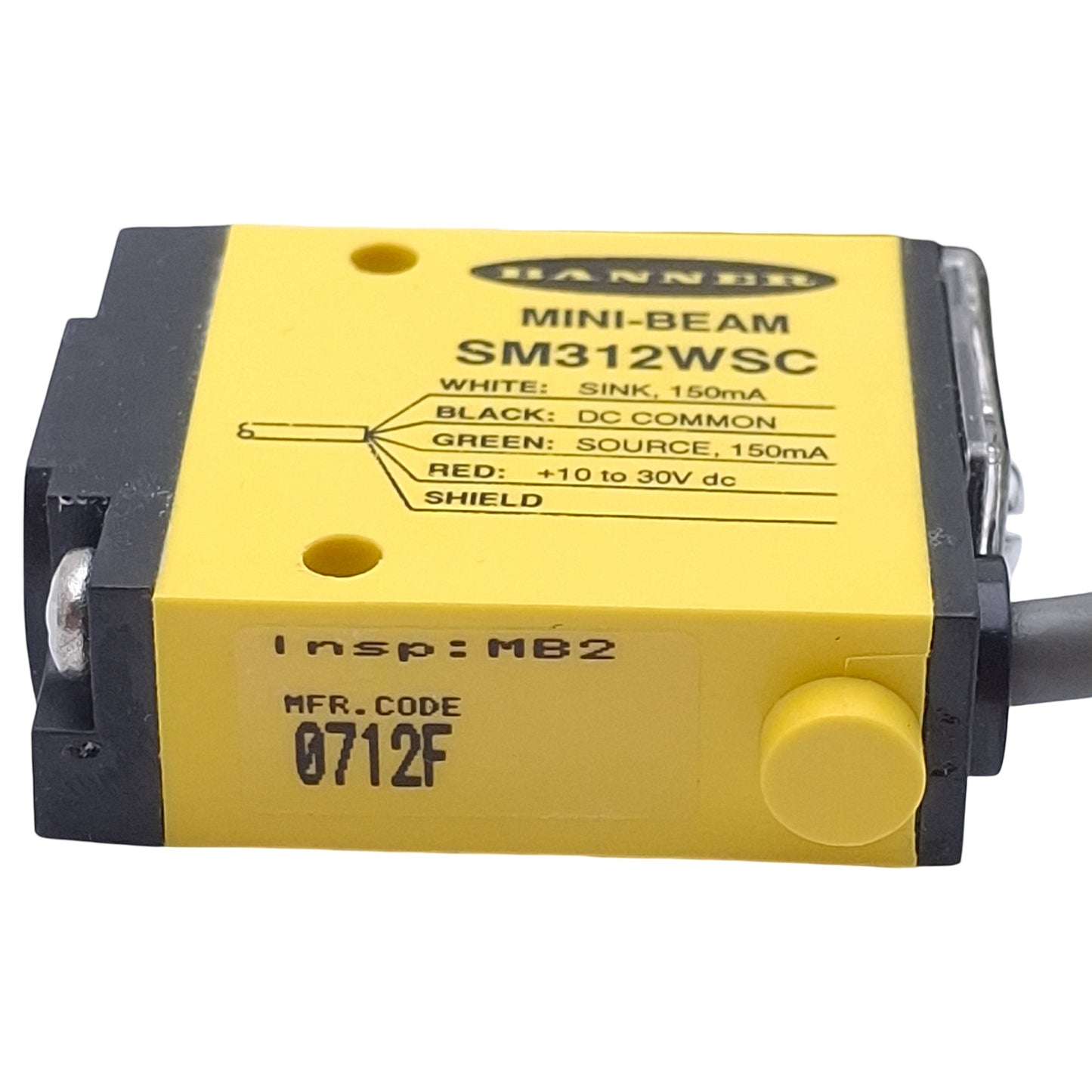 New Banner SM312WSC Photoelectric Sensor, NPN/PNP, 130mm Range, 10-30VDC, 4-Wire, 2m