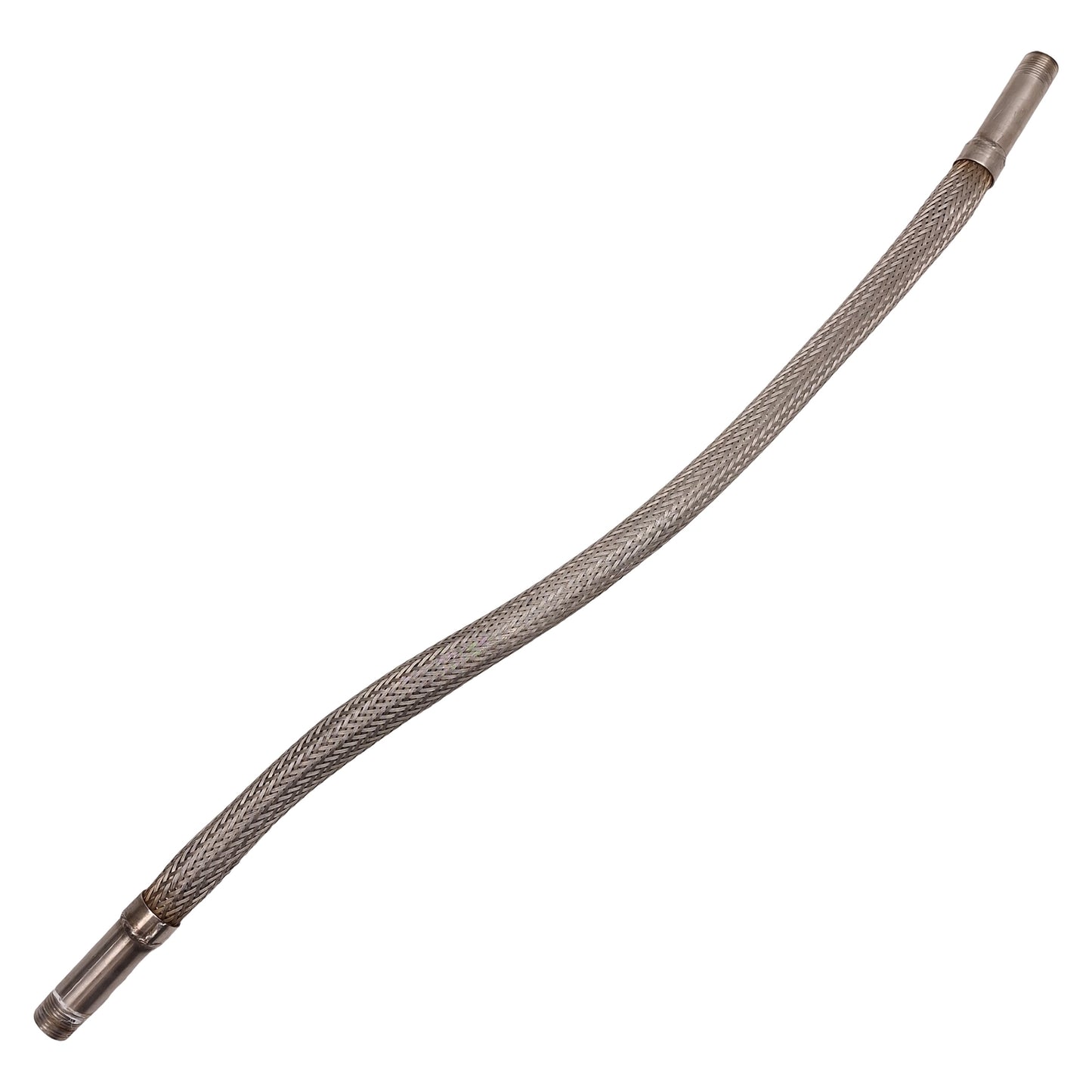 Used Stainless Steel Braided Hose, 3/4in NPT Male, 28in Braided, 36in Overall Length