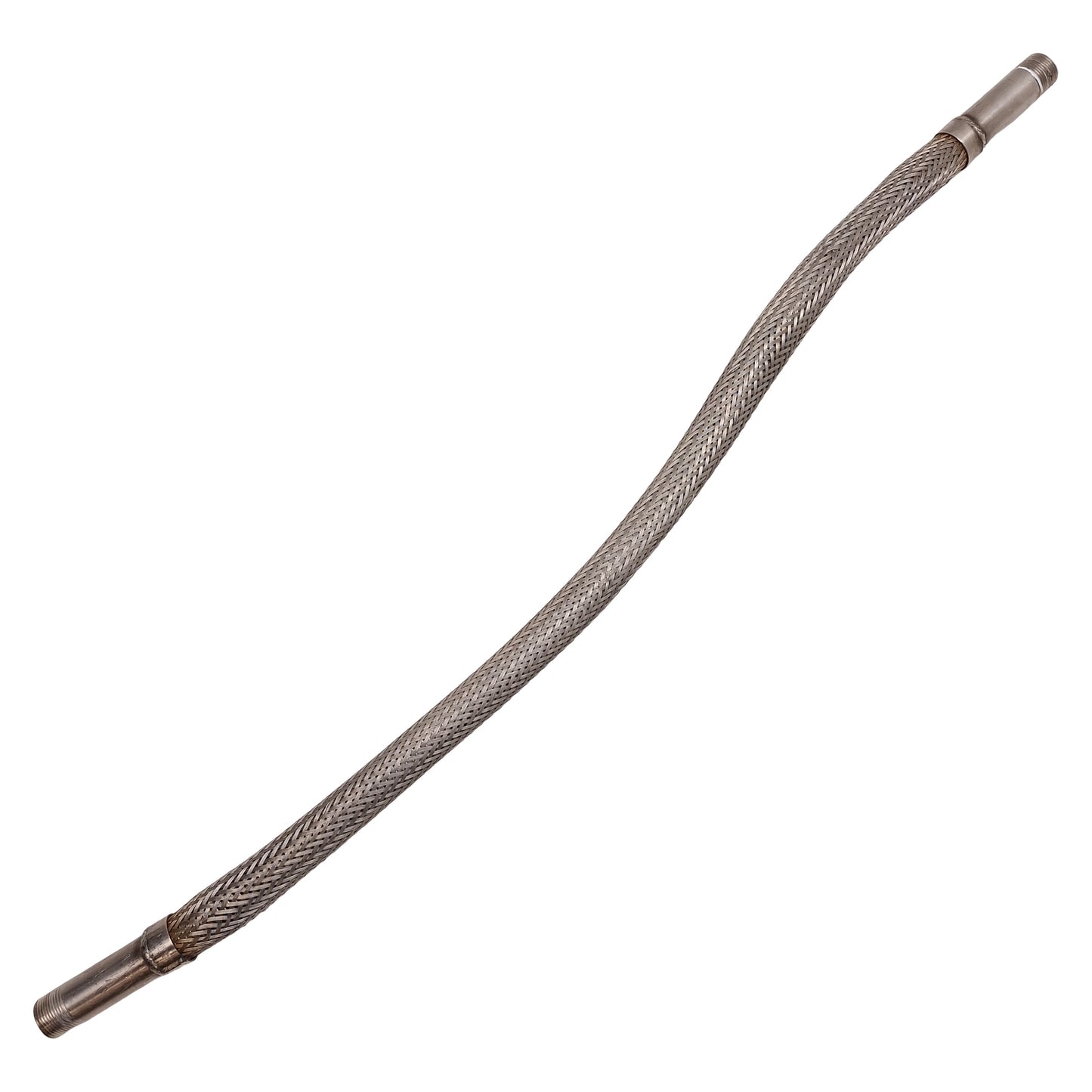 Used Stainless Steel Braided Hose, 3/4in NPT Male, 28in Braided, 36in Overall Length