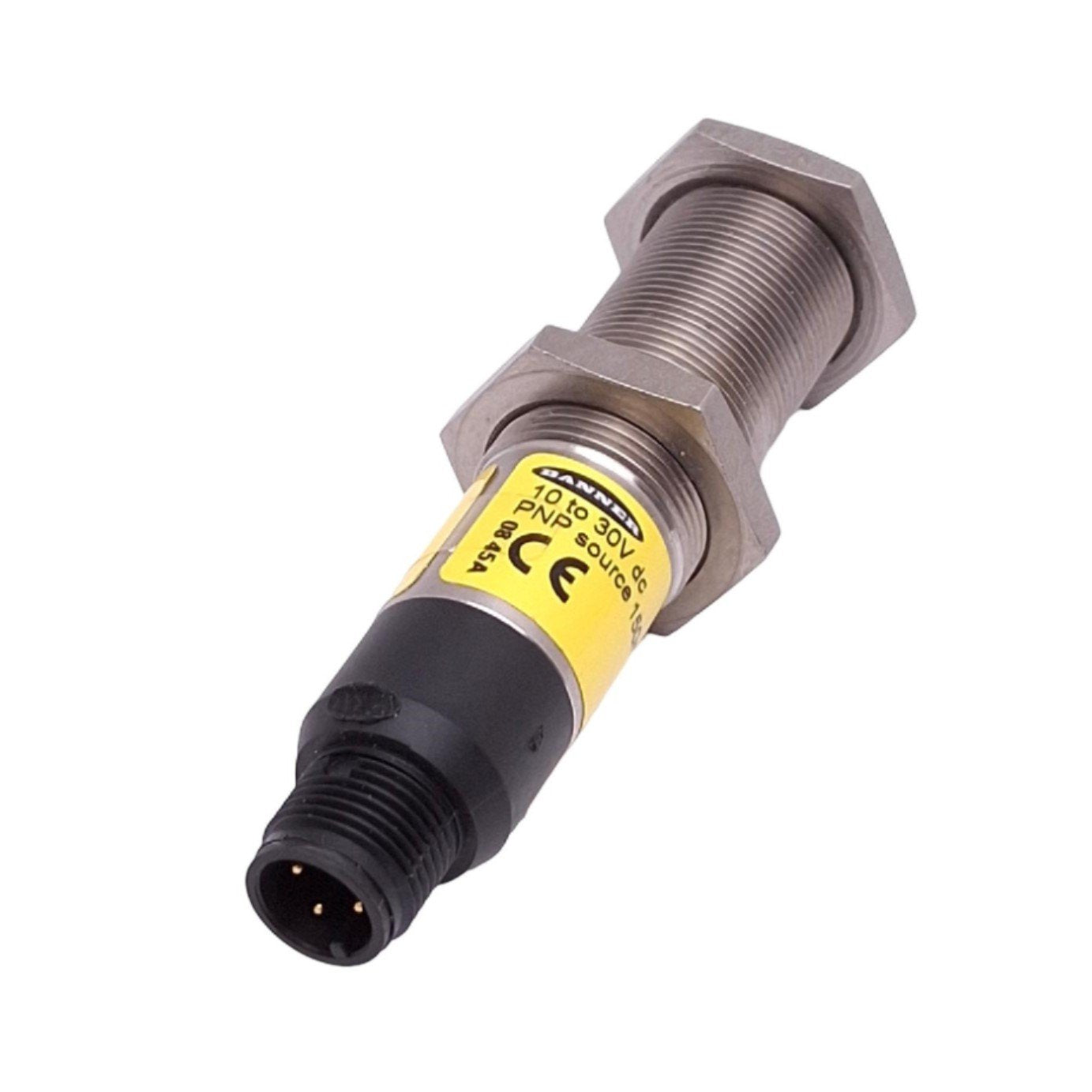 Used Banner M18SP6FF50Q Photoelectric Sensor, 50mm Range, 10-30VDC, PNP, M12 4-Pin