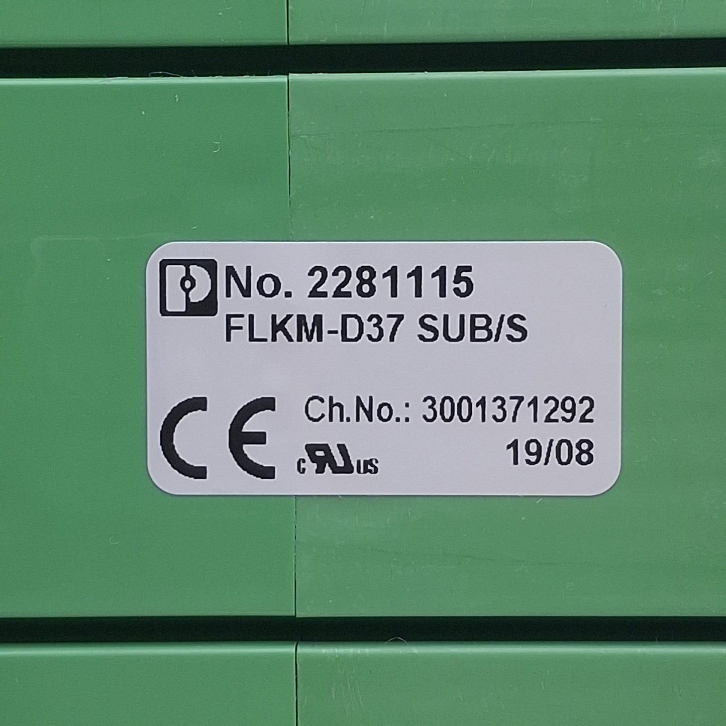 Used Phoenix Contact FLKM-D37 SUB/S 2281115 Termination Board, 37-Pin Male D-Sub