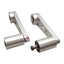 Used Custom Aluminum Conveyor Tension Arm Pair (L/R), 8in C2C, ø2in Rollers, 3/8-16