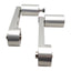 Used Custom Aluminum Conveyor Tension Arm Pair (L/R), 8in C2C, ø2in Rollers, 3/8-16