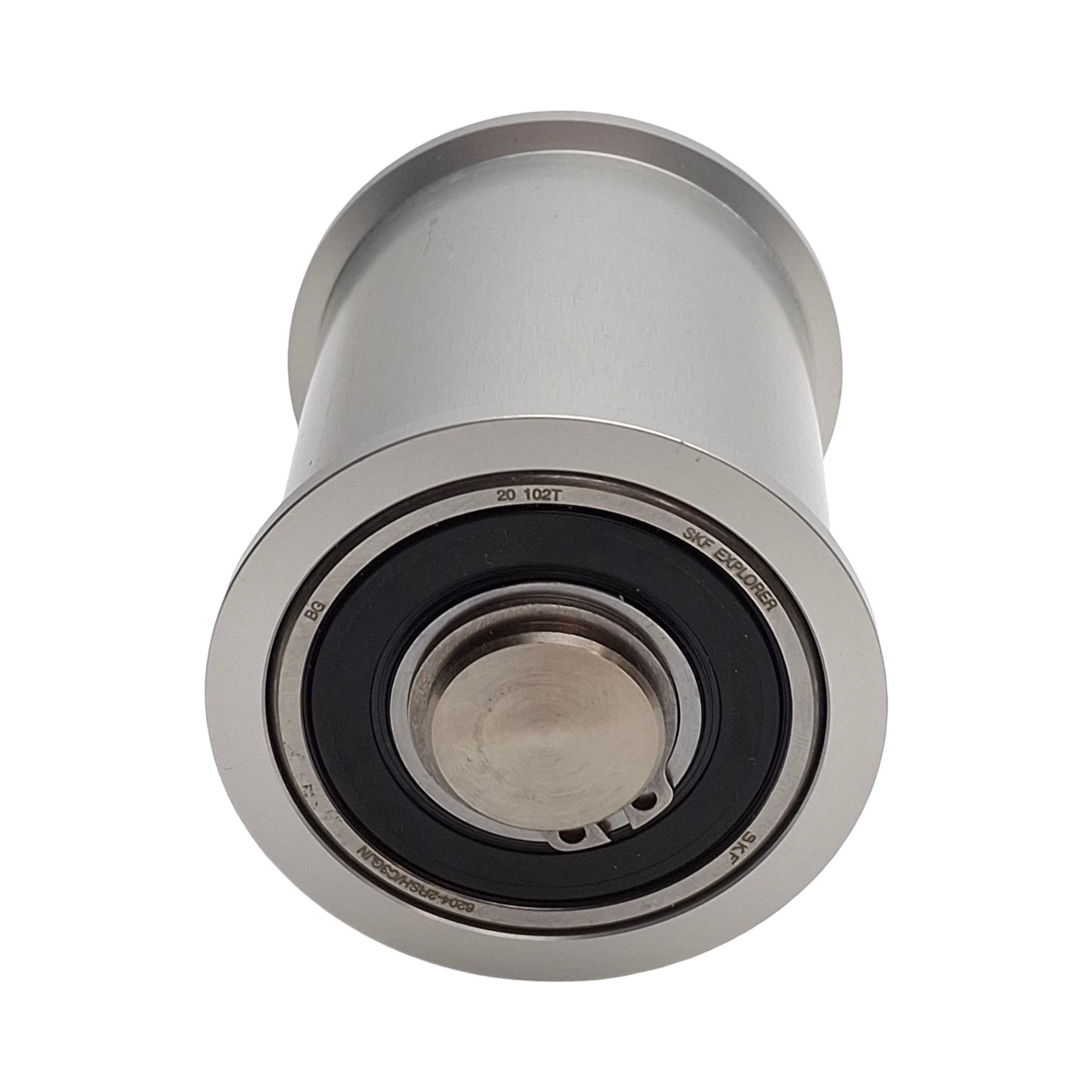 Used Flanged Industrial Conveyor Idler Roller/Guide Wheel, ø2in x 2-1/4in, 3/8-16