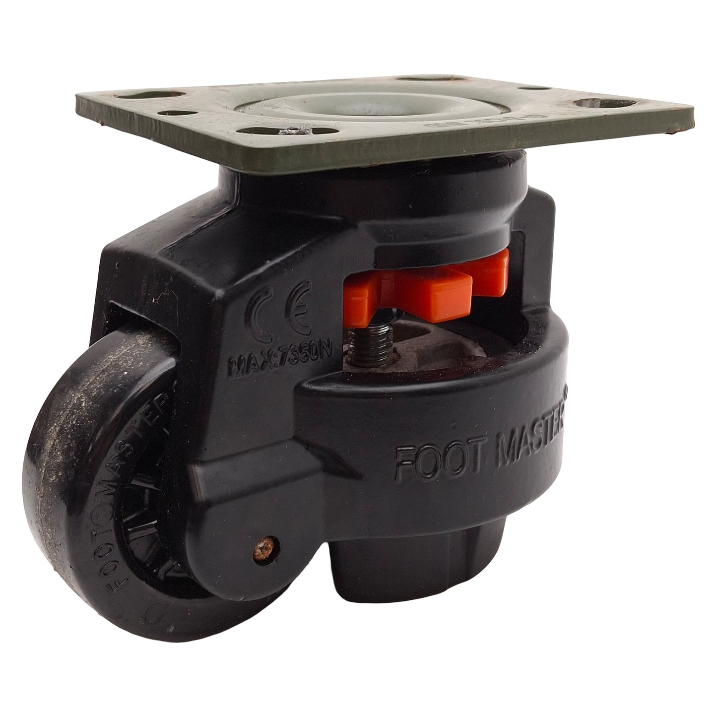Used Foot Master GD-100-F-NYN-PUS-FBL Leveling Caster ø75x30mm Wheel, 115x102mm Plate