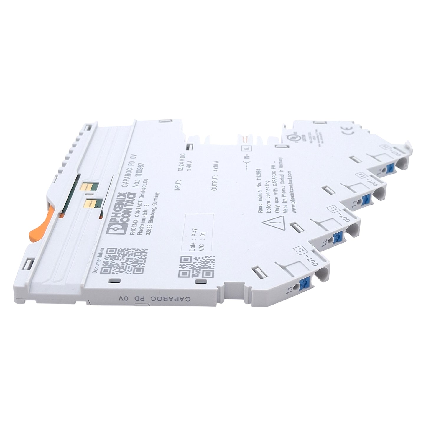 Used Phoenix Contact CAPAROC PD 0V Potential Distributor, 0-30VDC, 40A, DIN Rail