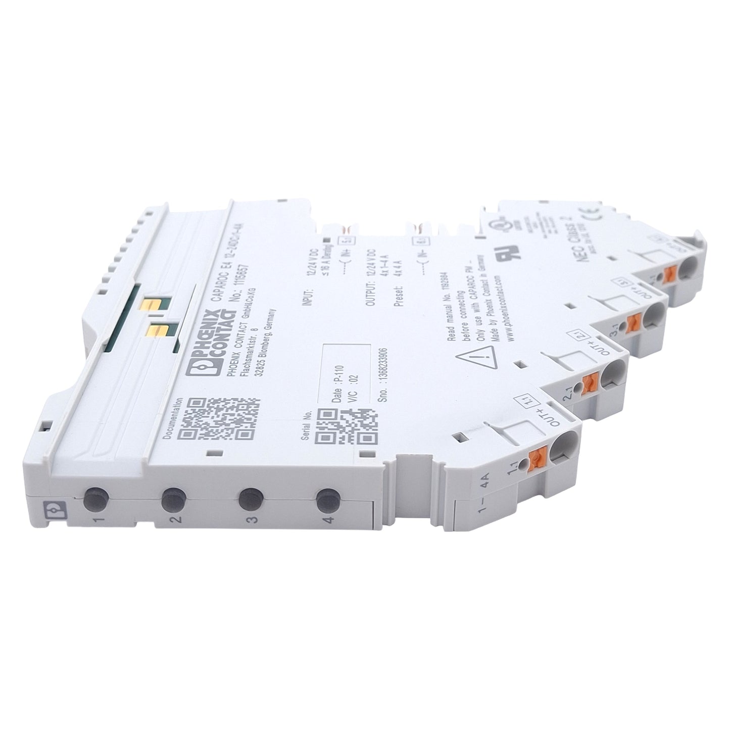 Used Phoenix Contact 1115657 Electronic Circuit Breaker, 4-Channel, 1-4A 12-24VDC