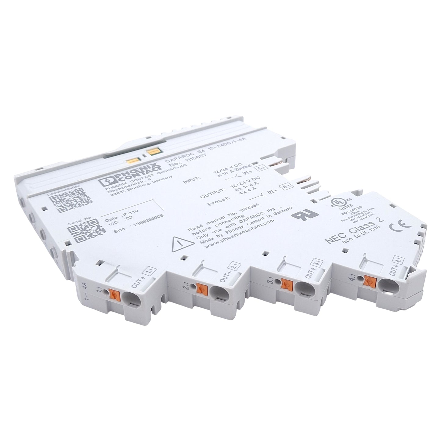 Used Phoenix Contact 1115657 Electronic Circuit Breaker, 4-Channel, 1-4A 12-24VDC
