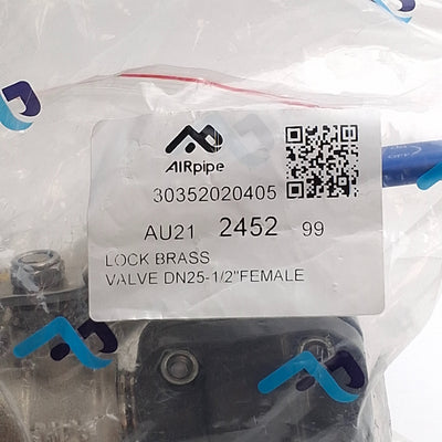 New AirPipe 30252020100 Wall Bracket Valve, Brass, DN25, 1/2in BSP Female, 300psi