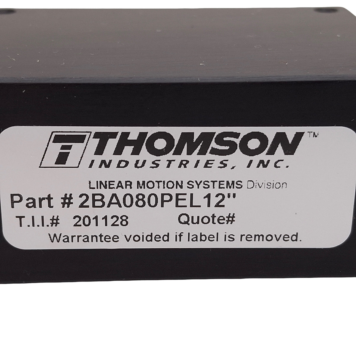 New Thomson 2BA080PEL12 Linear Guide, 8in Travel, ø0.5in Twin Shaft, 12in Length