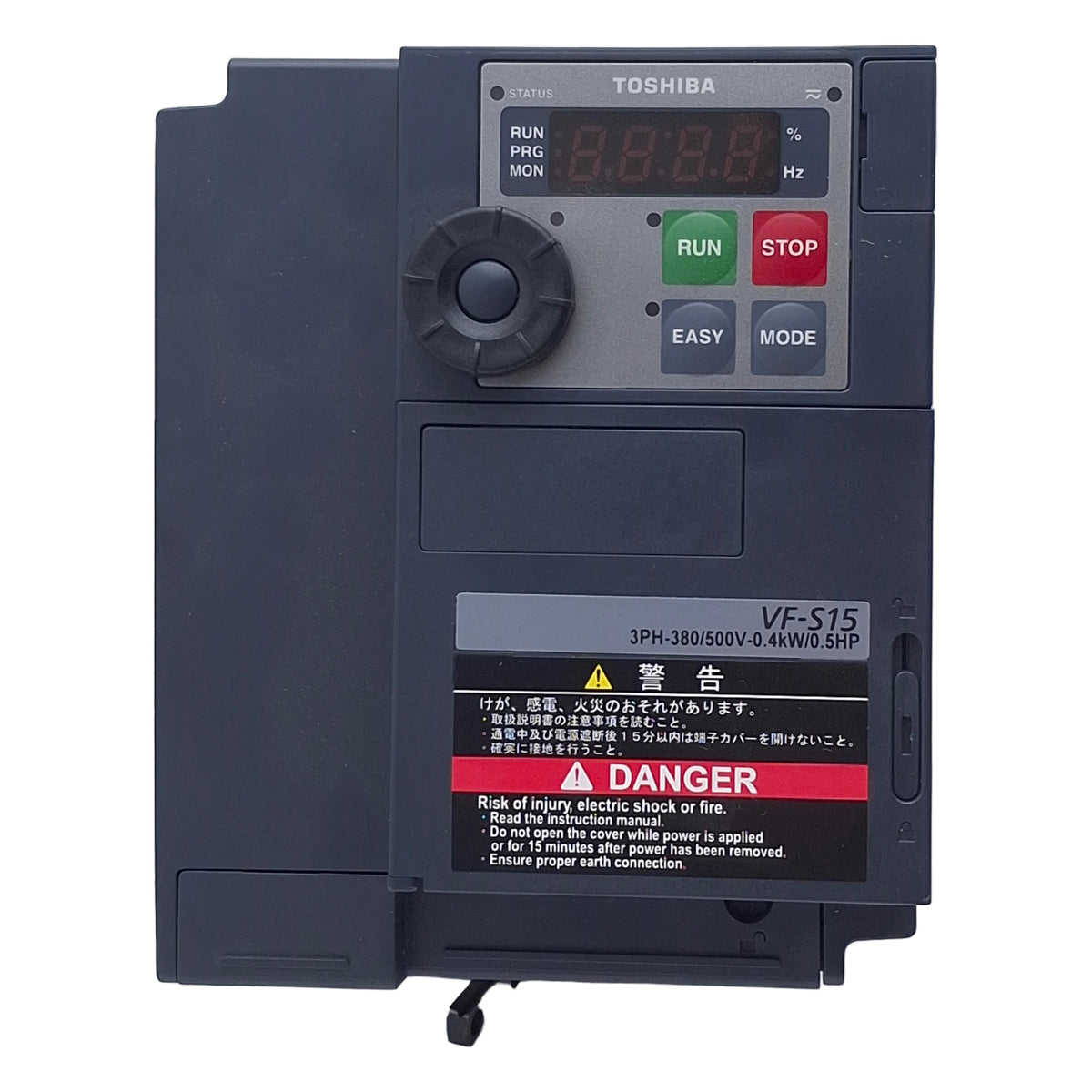 Used Toshiba VFS15-4004PL Transistor Inverter, 0.5HP, 3-Phase 380-500VAC In, 1.5A Out
