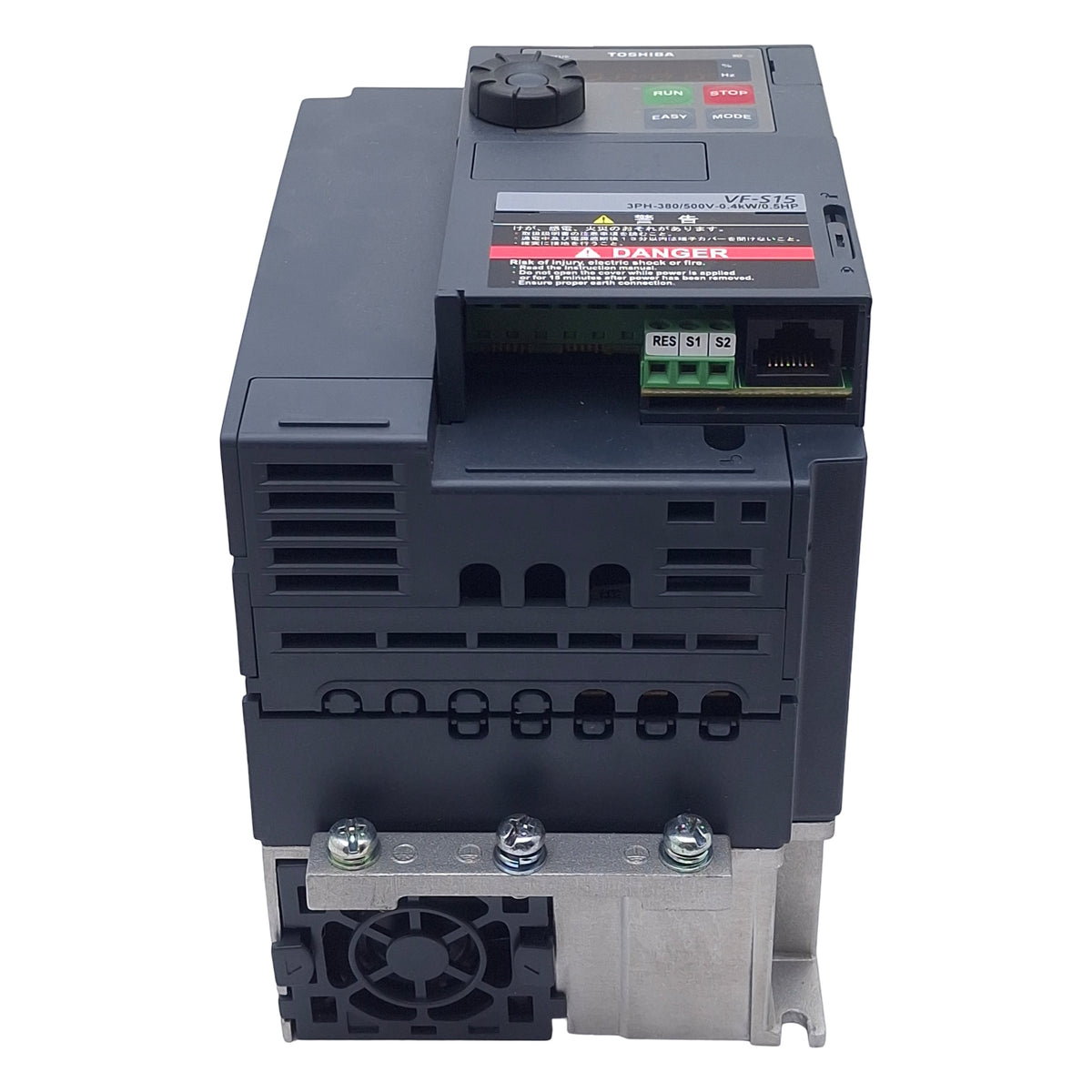 Used Toshiba VFS15-4004PL Transistor Inverter, 0.5HP, 3-Phase 380-500VAC In, 1.5A Out
