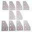 Used Lot of 10 80/20 4150 90-Degree Angled Flat Plate, 10-Series, 4-Hole, 3in x 2in