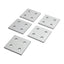 New Lot of 5 80/20 4167 4-Hole Square Flat Plates, 2in x 2in x 0.188in, 10-Series