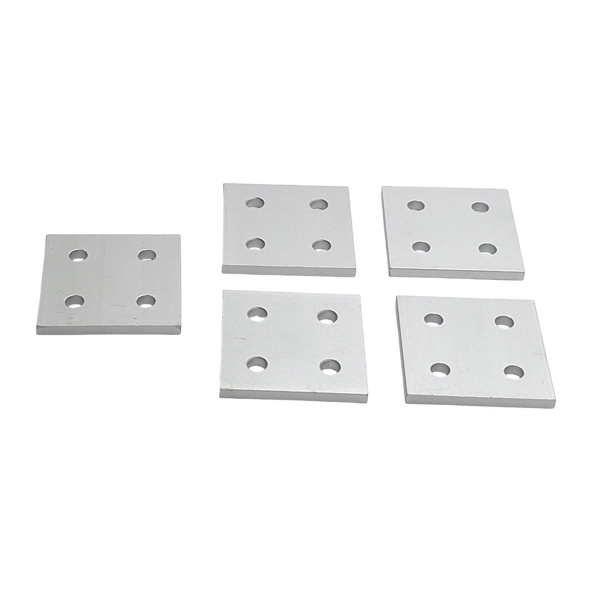 New Lot of 5 80/20 4167 4-Hole Square Flat Plates, 2in x 2in x 0.188in, 10-Series