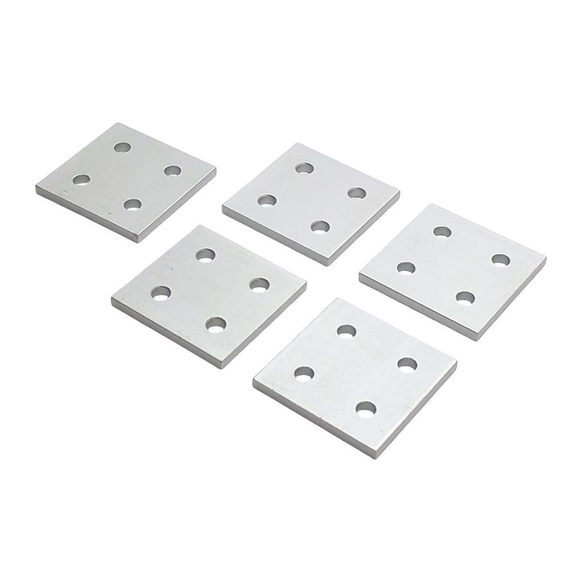 New Lot of 5 80/20 4167 4-Hole Square Flat Plates, 2in x 2in x 0.188in, 10-Series