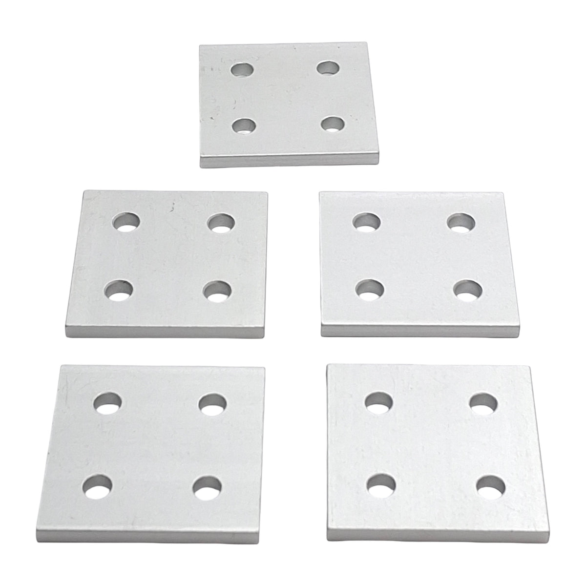 New Lot of 5 80/20 4167 4-Hole Square Flat Plates, 2in x 2in x 0.188in, 10-Series