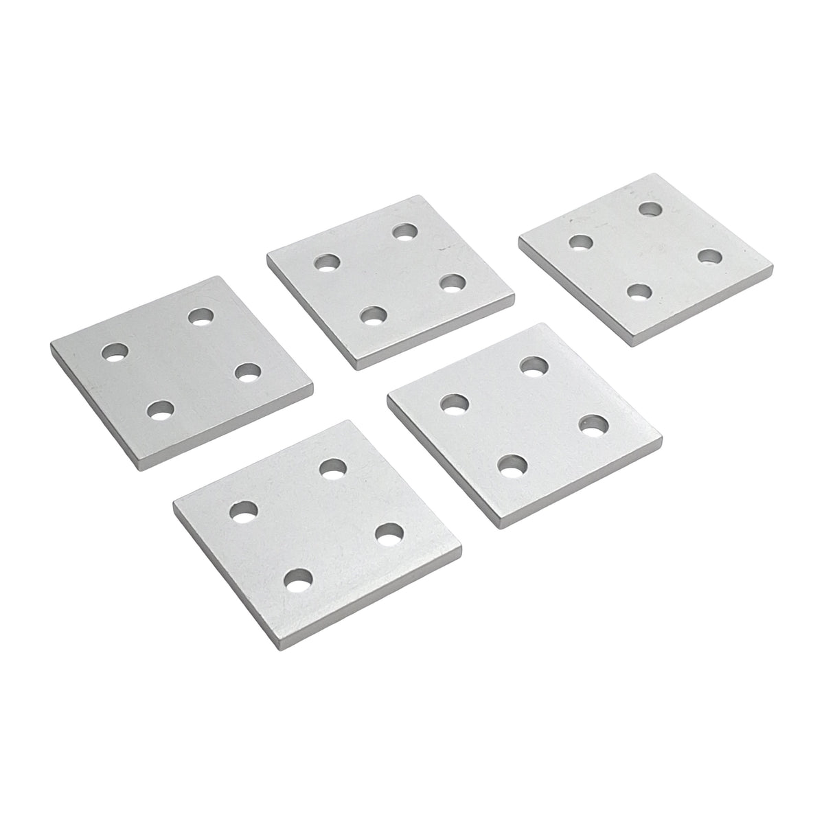 New Lot of 5 80/20 4167 4-Hole Square Flat Plates, 2in x 2in x 0.188in, 10-Series