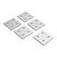 New Lot of 5 80/20 4167 4-Hole Square Flat Plates, 2in x 2in x 0.188in, 10-Series