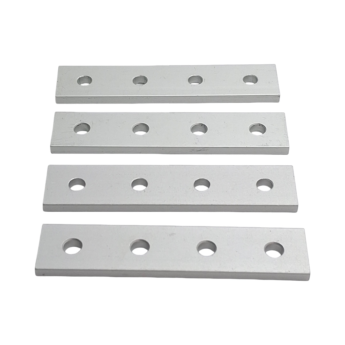 New Lot of 4 80/20 4117 Four Hole Straight Flat Plate, 10-Series, 4in x 0.875in