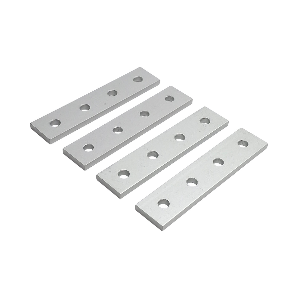 New Lot of 4 80/20 4117 Four Hole Straight Flat Plate, 10-Series, 4in x 0.875in