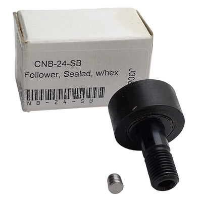 New Carter CNB-24-SB Cam Follower w/ Hex, ø3/4in Polyurethane Roller, 3/8-24 Thread