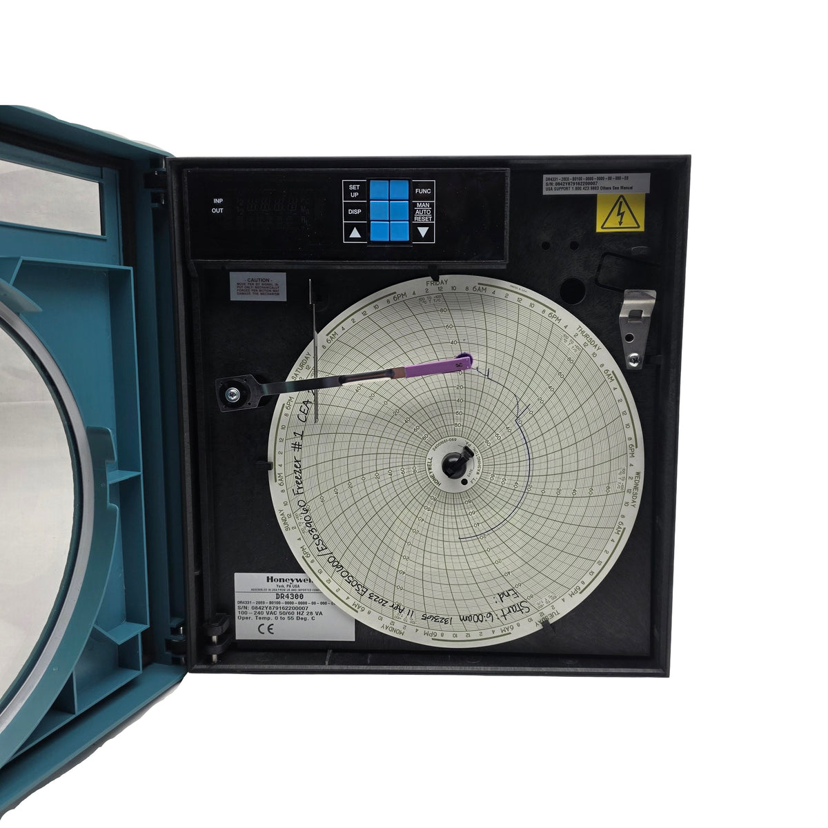 Used Honeywell DR4331-20E0-B0100-0000-0000-00-000-E0 Circular Chart Recorder 100-240V