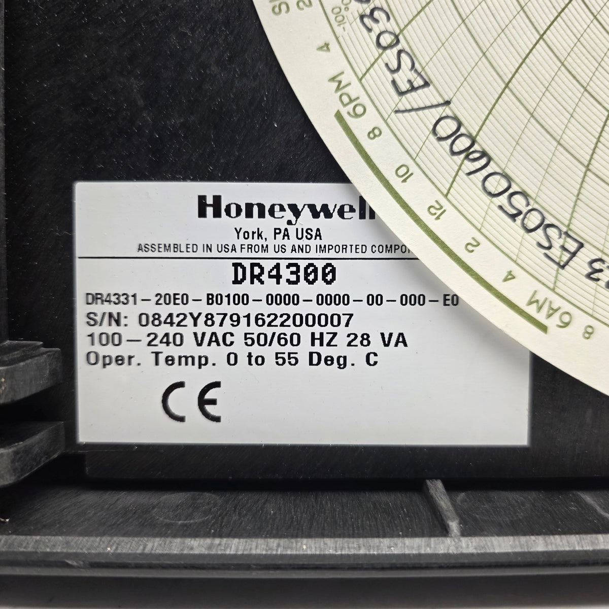 Used Honeywell DR4331-20E0-B0100-0000-0000-00-000-E0 Circular Chart Recorder 100-240V