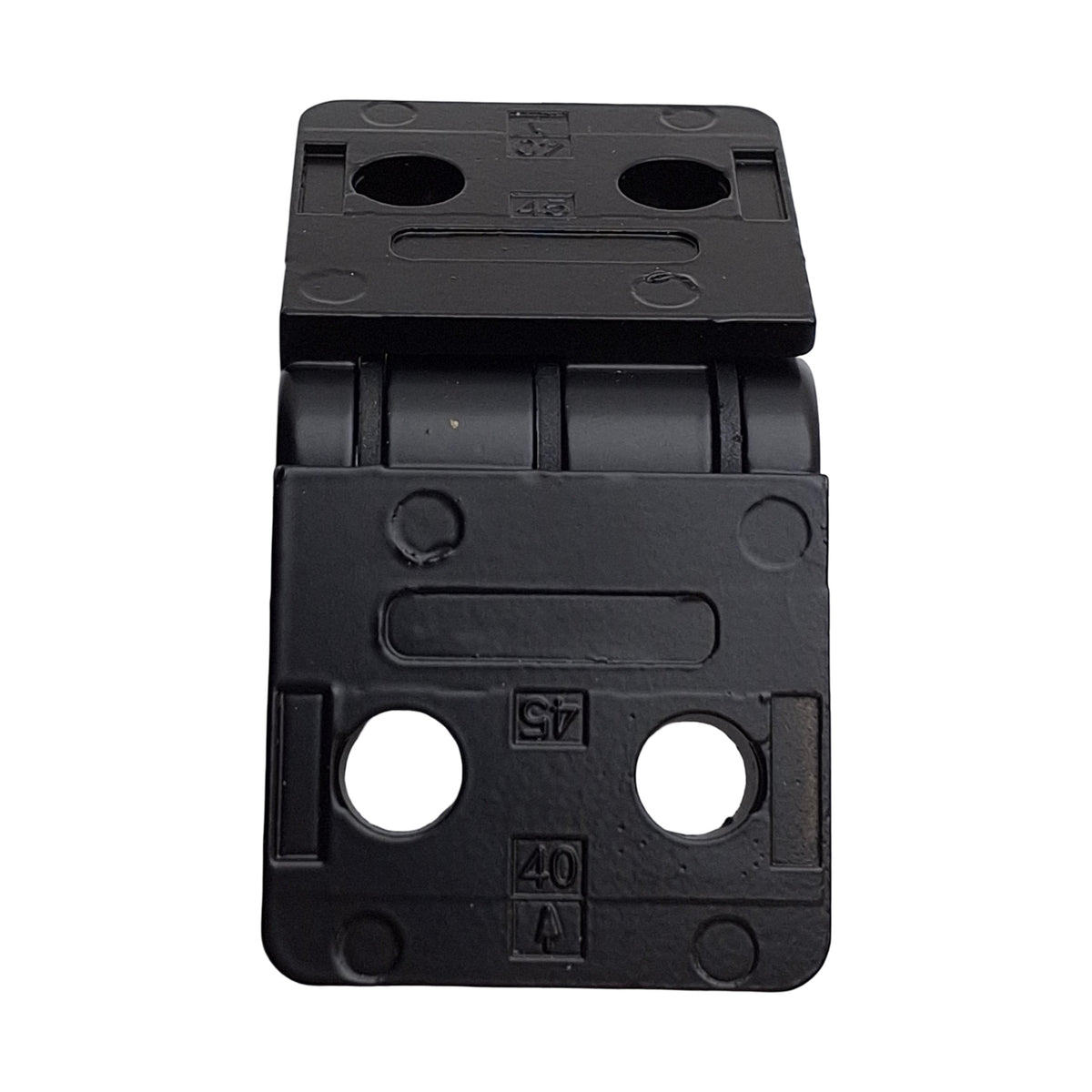 New – Open box Lot of 2 80/20 4489 Four Hole Zinc Hinge, 15-Series, 1.57in Width, 1.7in C2C