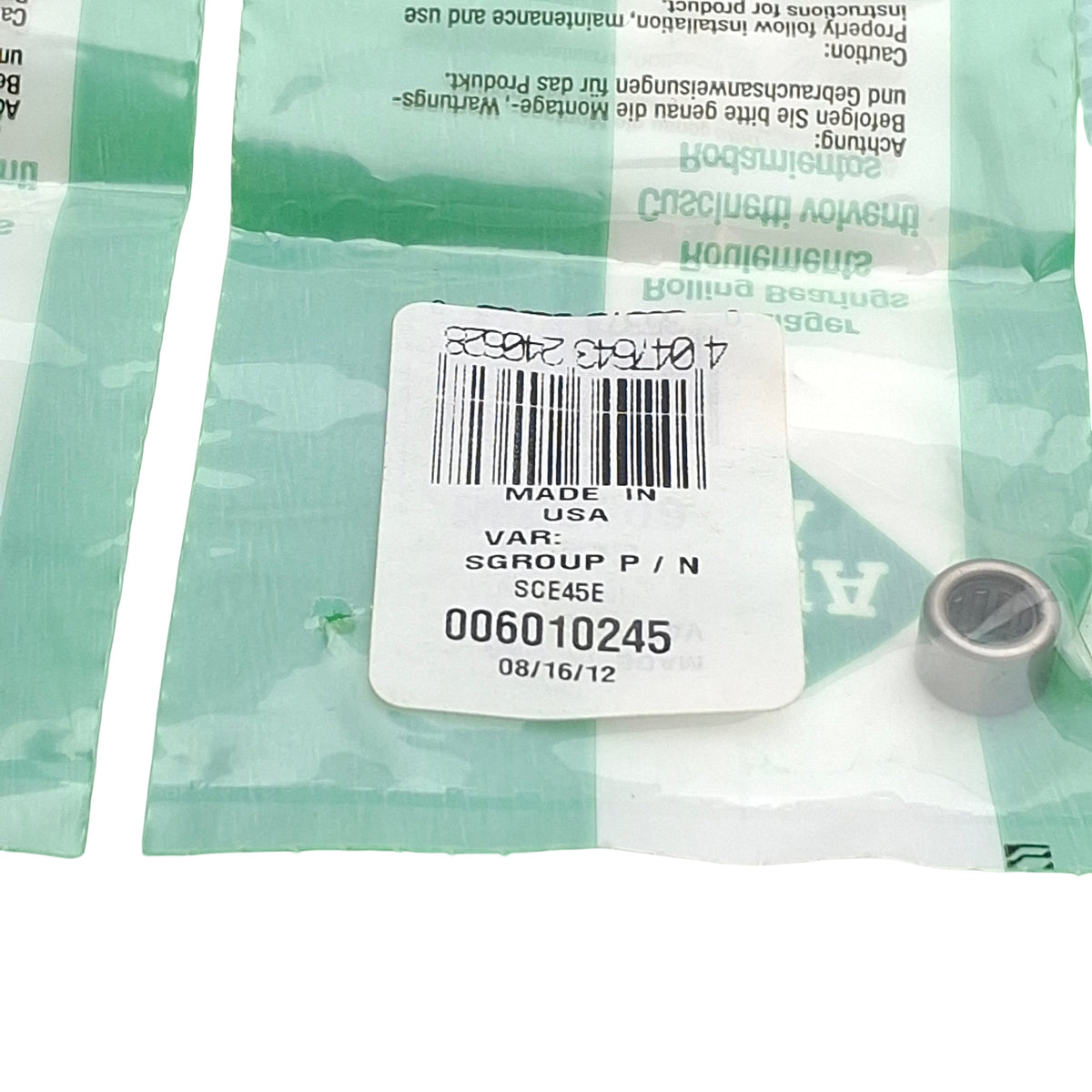 New Lot of 3 INA Bearings SCE45E Drawn Cup Needle Bearing, 1/4in ID x 7/16in OD