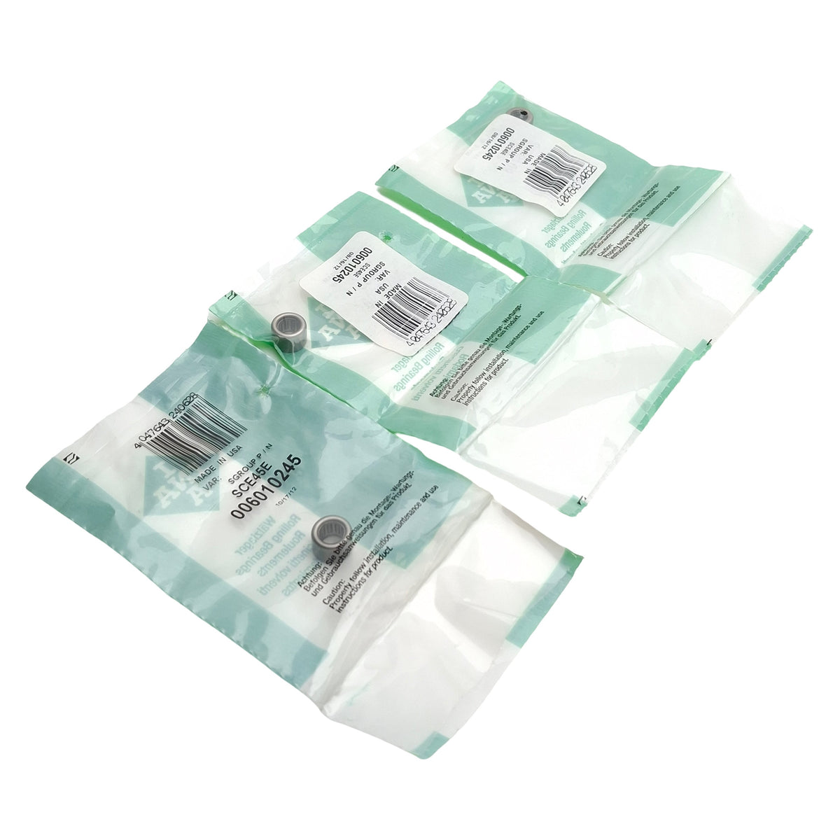 New Lot of 3 INA Bearings SCE45E Drawn Cup Needle Bearing, 1/4in ID x 7/16in OD