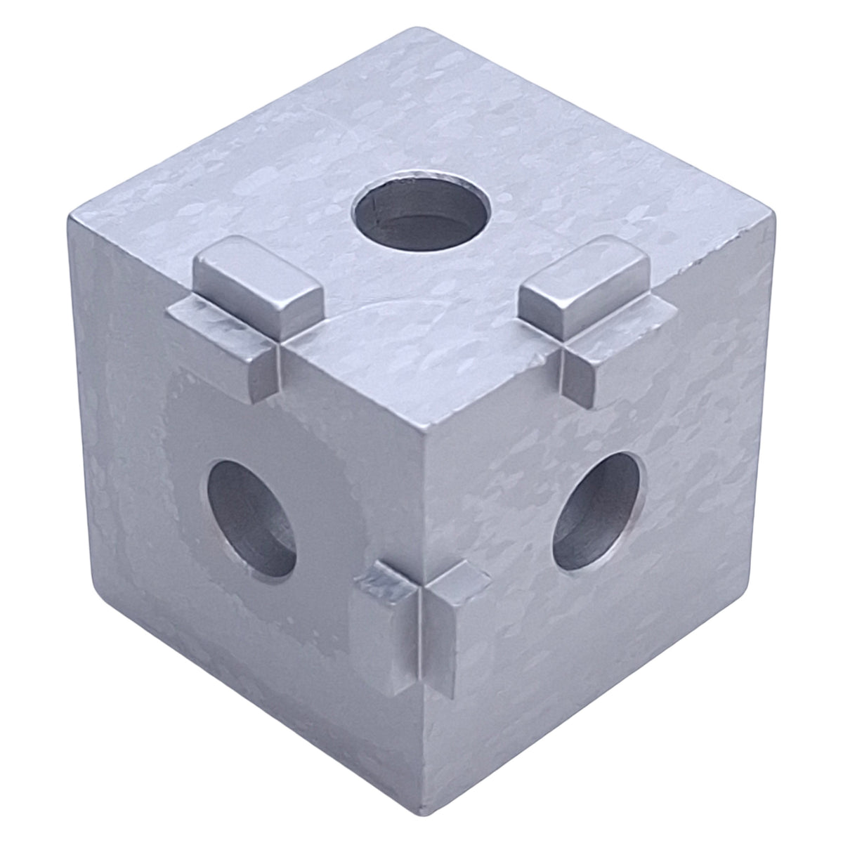 New – Open box 80/20 4042 3-Way Squared Corner Connector, 1in x 1in, ø0.406in-0.257in Bore