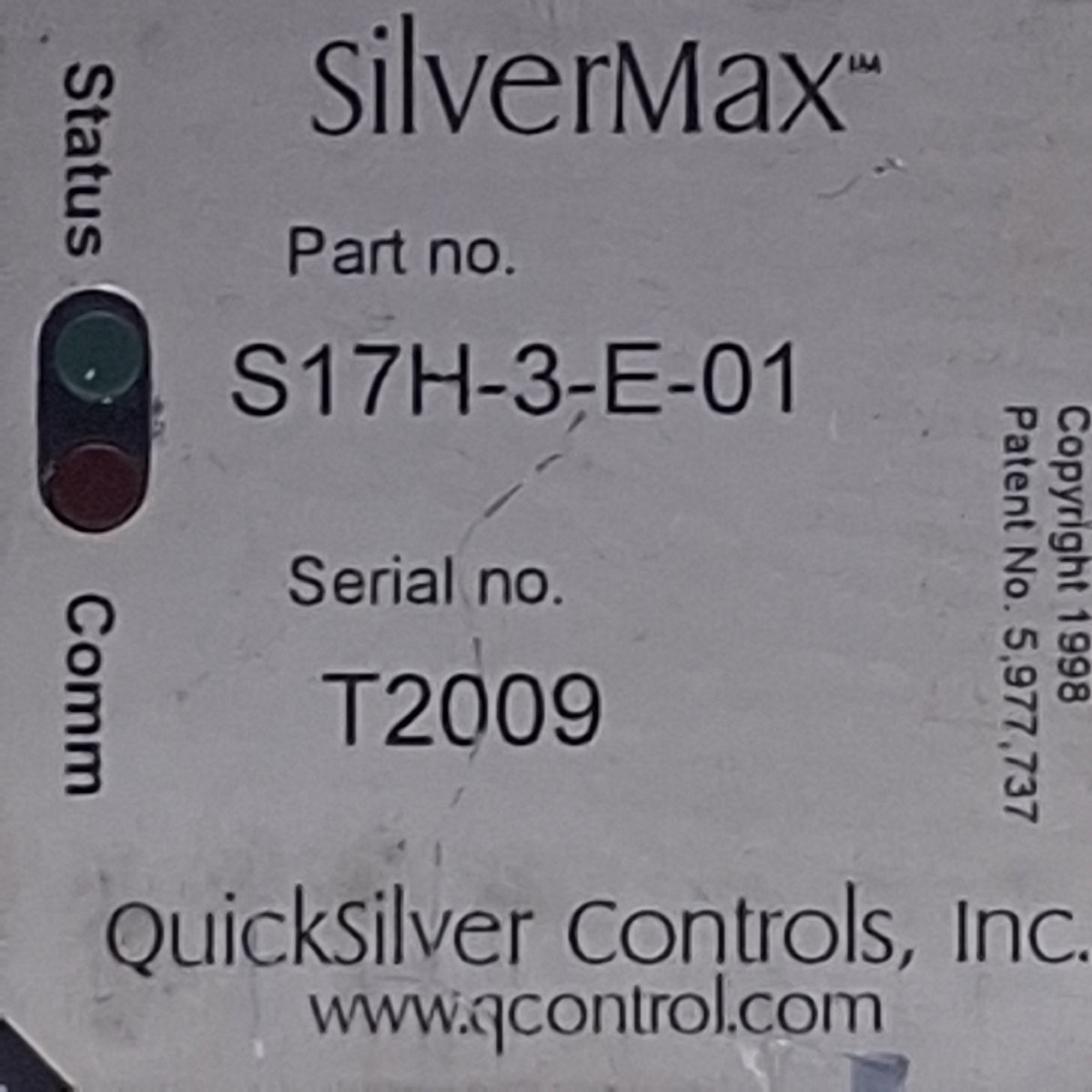Used QuickSilver Controls S17H-3-E-01 SilverMax Servo Motor, 48VDC 4A, NEMA 17