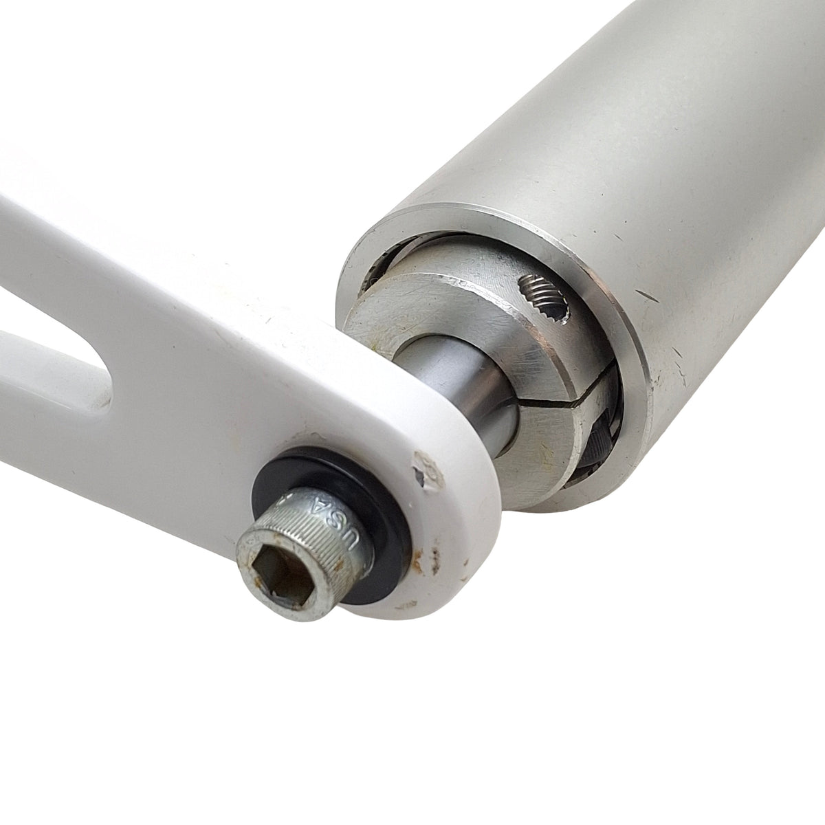 Used Dorner AquaGard / AquaPruf Sanitary Snub Roller Tracking Pivot Arm ø2in x 10in W
