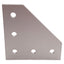 Used Lot of 5 80/20 4151 90-Degree Angled Flat Plate, 10-Series, 5-Hole, 3in x 3in