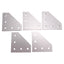 Used Lot of 5 80/20 4151 90-Degree Angled Flat Plate, 10-Series, 5-Hole, 3in x 3in