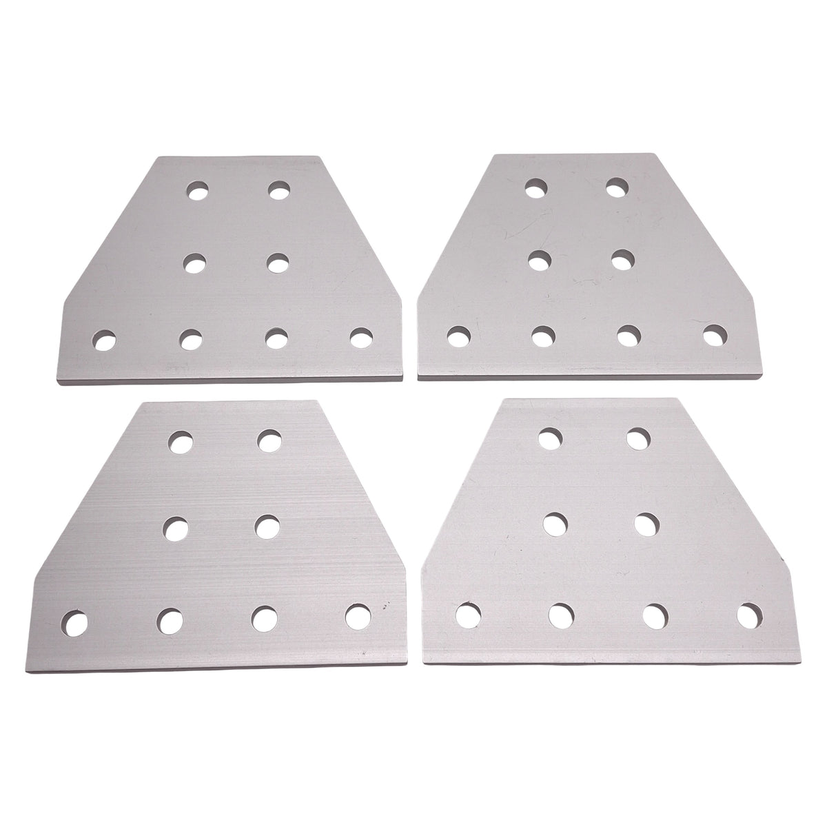 Used Lot of 4 80/20 4155 Tee Flat Plate, 10-Series, 8-Hole, 3in x 4in x 3/16in