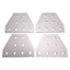 Used Lot of 4 80/20 25-4155 Tee Flat Plate, 25-Series, 8-Hole, 75mm x 100mm x 4mm